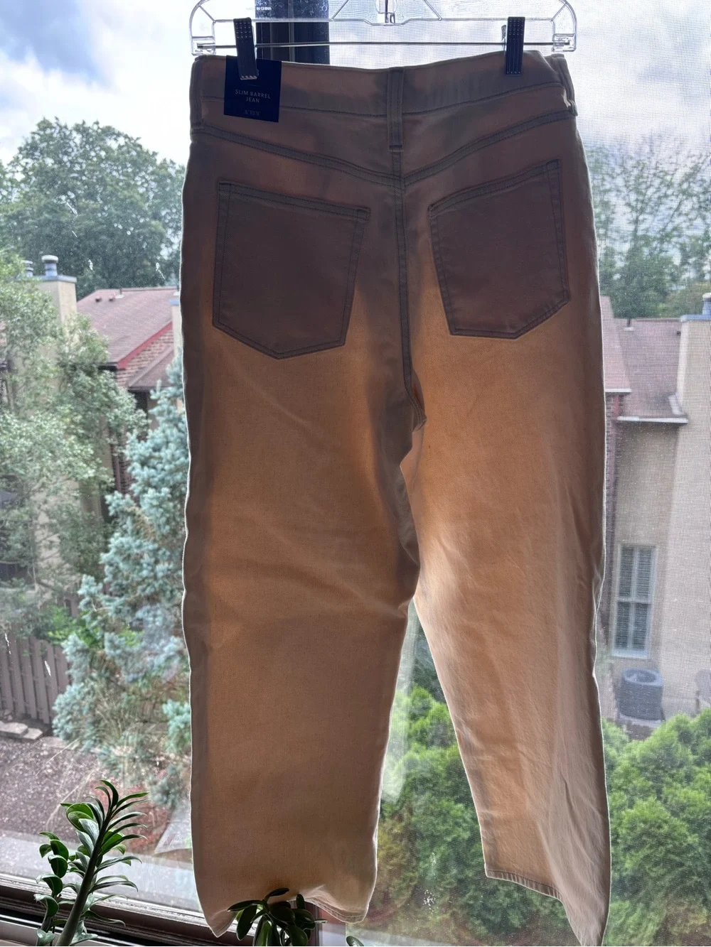 J. Crew Women's Light Cream Slim Barrel Denim Jeans.